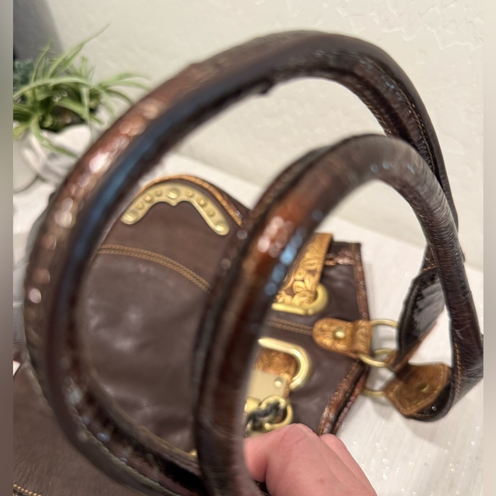 M.C. Brown and Gold Women's Handbag - Picture 5 of 10